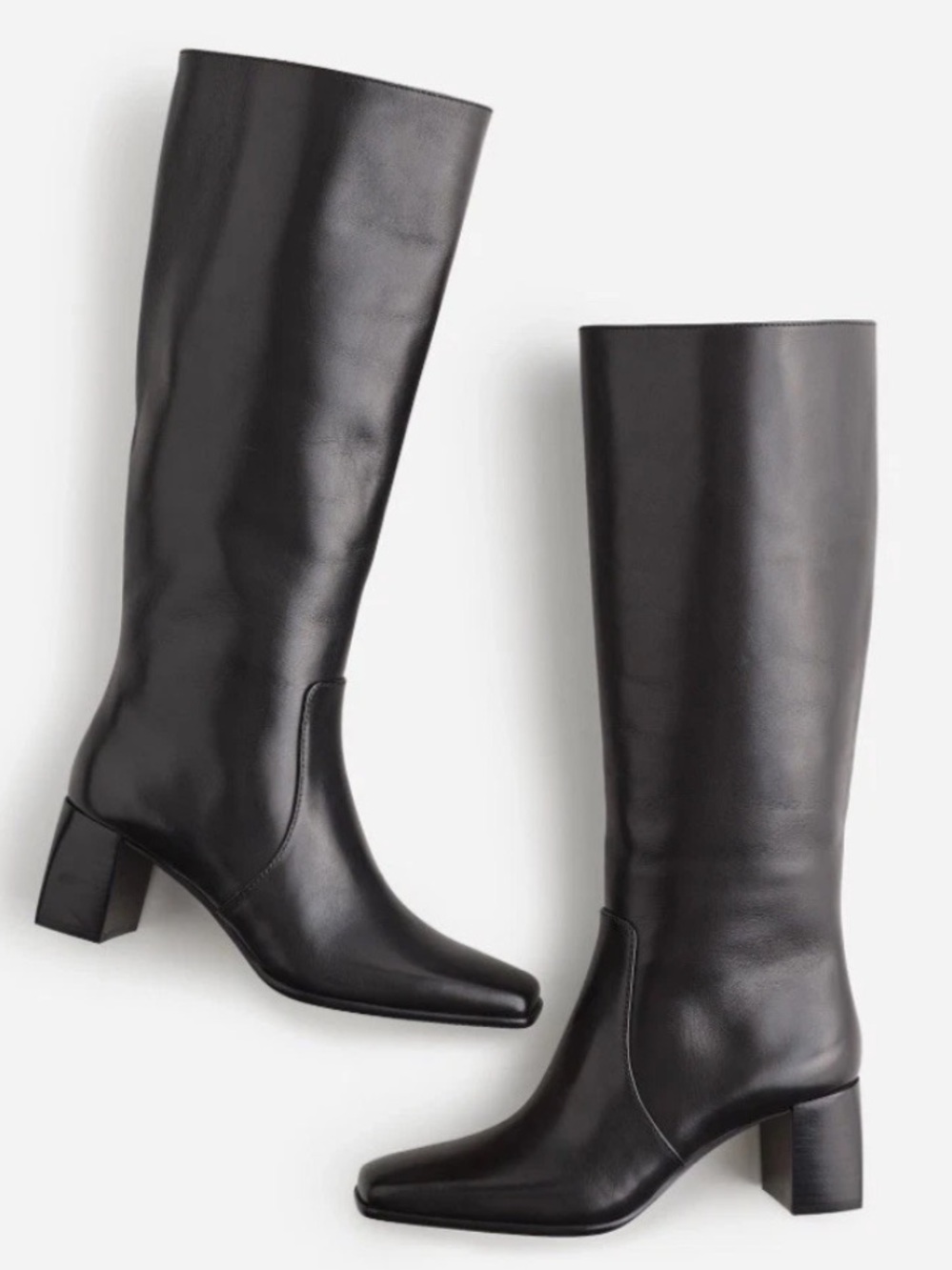 Madewell The Zane knee-high Boots In Leather tall riding True Black 8.5